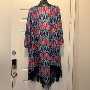 Red, White, and Blue Chevron Cardigan